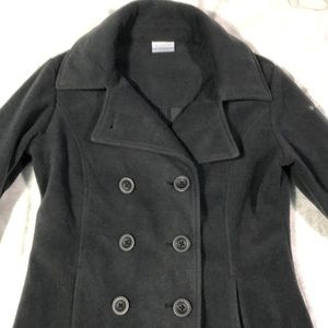 COLUMBIA Dark Grey Fleece Peacoat